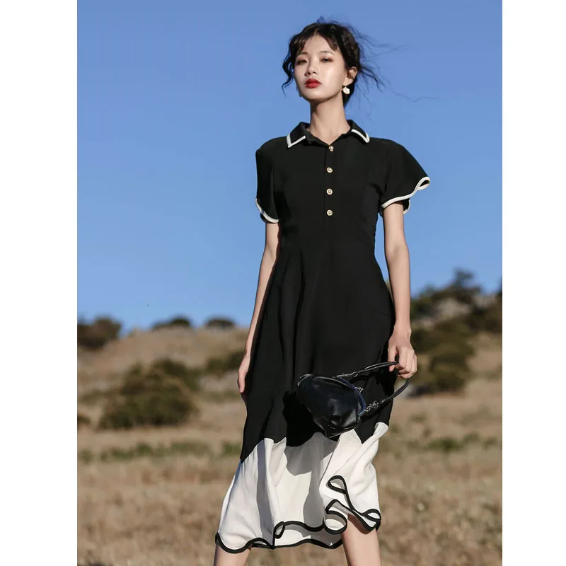 LUX ANGNER 2020 летнее модное платье с высокой талией тонкая одежда в Корейском стиле