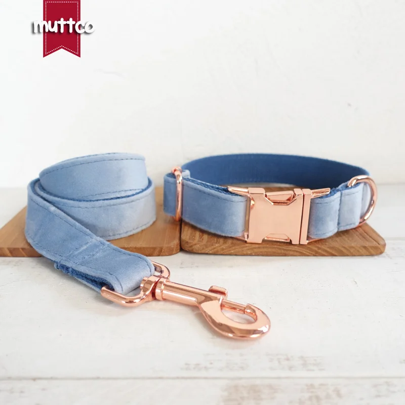 Индивидуальный индивидуальный ошейник MUTTCO POWDERBLUE прочное ожерелье для домашнего
