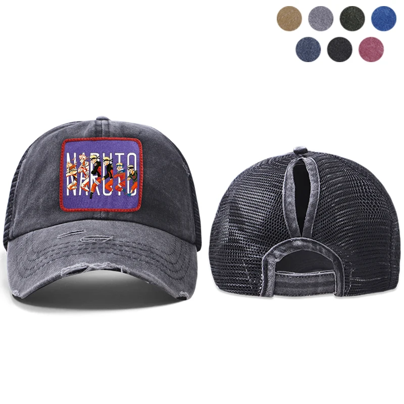 Fashion Japanese Anime Uzumaki Naruto Kurama Kyuubi Men's Baseball Cap Women Snapback Hip Hop Summer Mesh Hat Trucker | Аксессуары