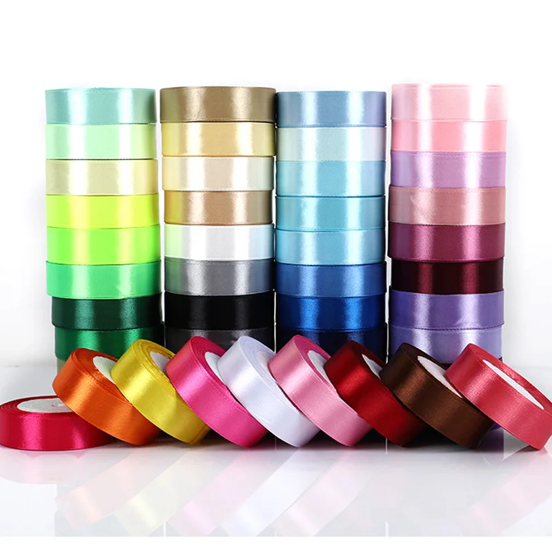 25 ярдов/рулон корсаж атласные ленты для свадьбы Рождества фестиваль вечерние