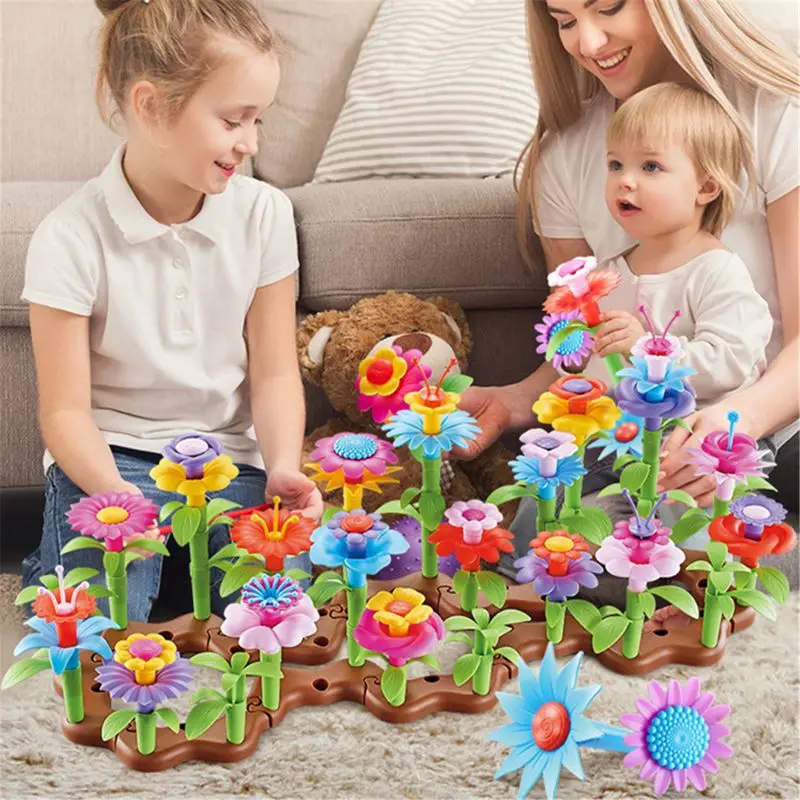 

Flower Garden Building Toys - Build a Bouquet Floral Arrangement Playset 77HD