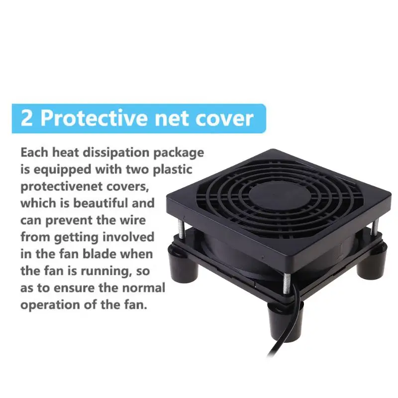 

9cm/12cm Cooling Fan DC 5V USB Power Supply Quiet Fan for Router TV Set-Top Box M3GD