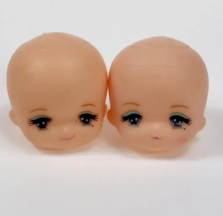 Cute Eyes Quadratic Element Anime Doll Head 1/6 Cake Decor Bald Heads Toy Girl Make Up Learning DIY Planting Hair | Дом и сад