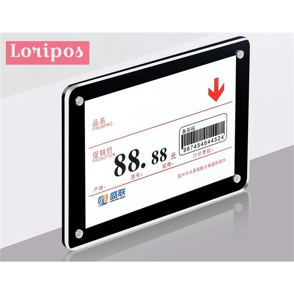 

Настенная акриловая рамка для фото, акриловый держатель для этикеток, черный прозрачный магнит, акриловый держатель для регистрации, держа...