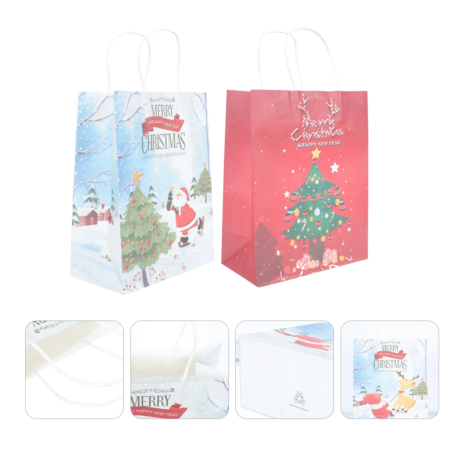 

12 шт. Рождественские Элементы дизайн узора крафт подарок портативный мешок для подарка Декор