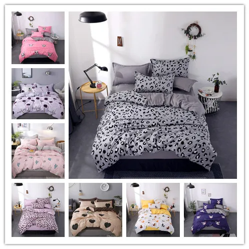 Новый продукт сексуальный серый комплект постельного белья с леопардовым