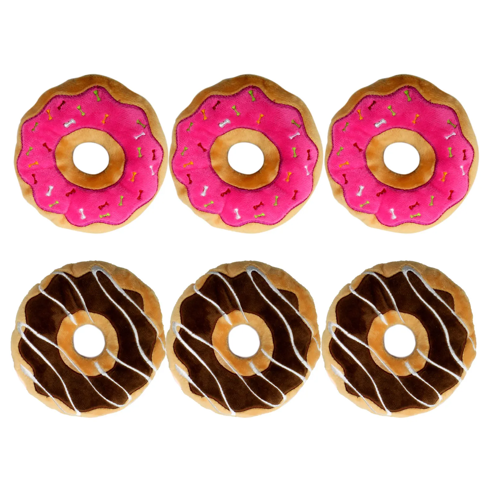 

3PCS Pet Cats Dogs Squeaky Soothing Vocal Toys Donuts Pet Supplies Plush Donuts Dog Chew Toys Vocal Educational Toys