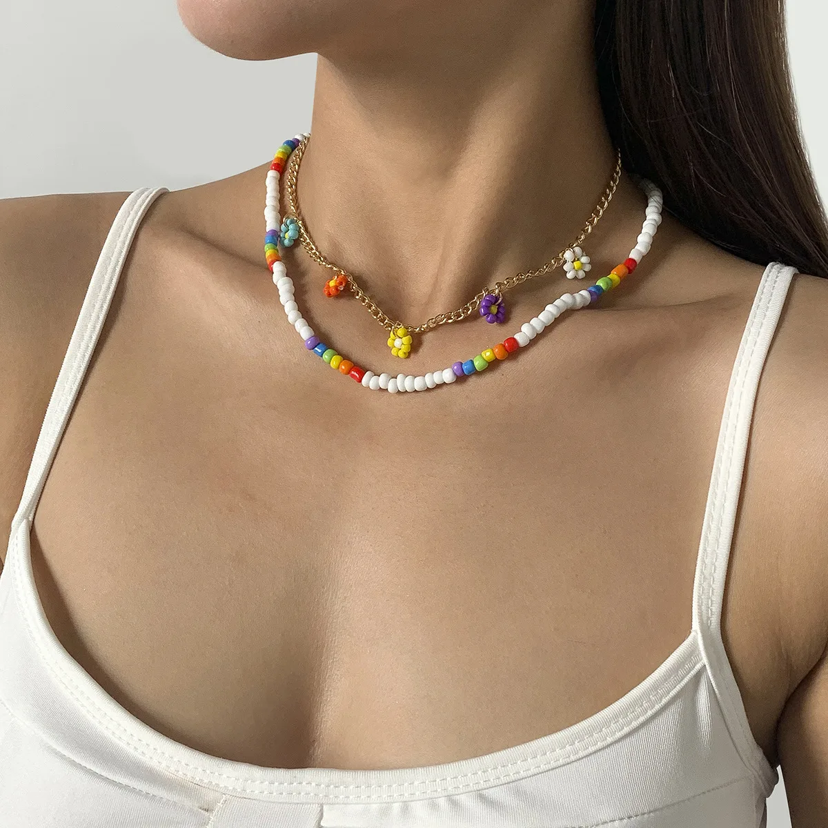 Fashion Bohemian Style Colorful Rice Beads Necklaces For Women Jewelry Set Simple Geometric Daisy Clavicle Necklace Wholesale Fashion Bohemian Style Colorful Rice Beads Necklaces For Women Jewelry Set Simple Geometric Daisy Clavicle Necklace Wholesale