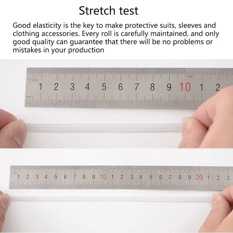 

J2HA 100 Yard Length DIY Braided Elastic Band Tape Cord Knit Band Sewing 6mm Width