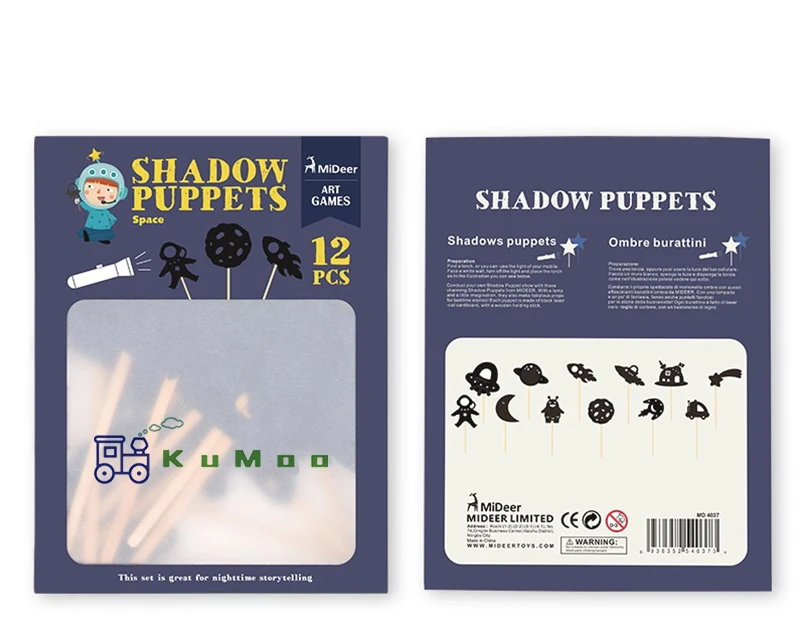 Space Mideer kids story shadow Набор куколок-марионеток воображение Развивающие игрушки для детей интересные Проекционные художественные игры - Цвет: Space