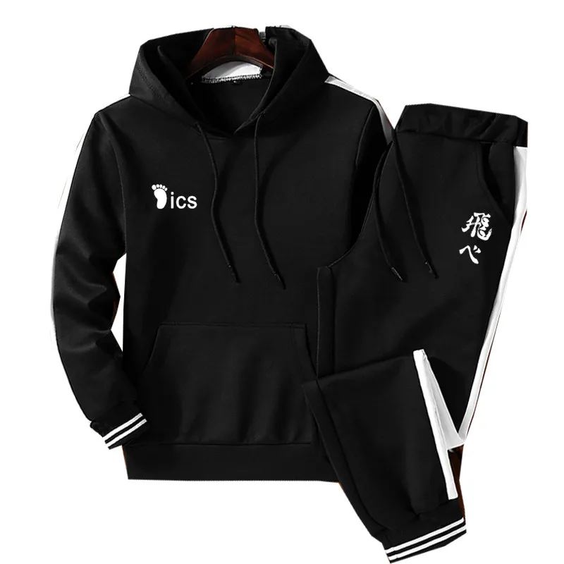 

Karasuno High School Men's Sportswear Autumn Winter Casual Tracksuit Hoodies And Pants Two Pieces Sets Sweatshirt Couple Outfit