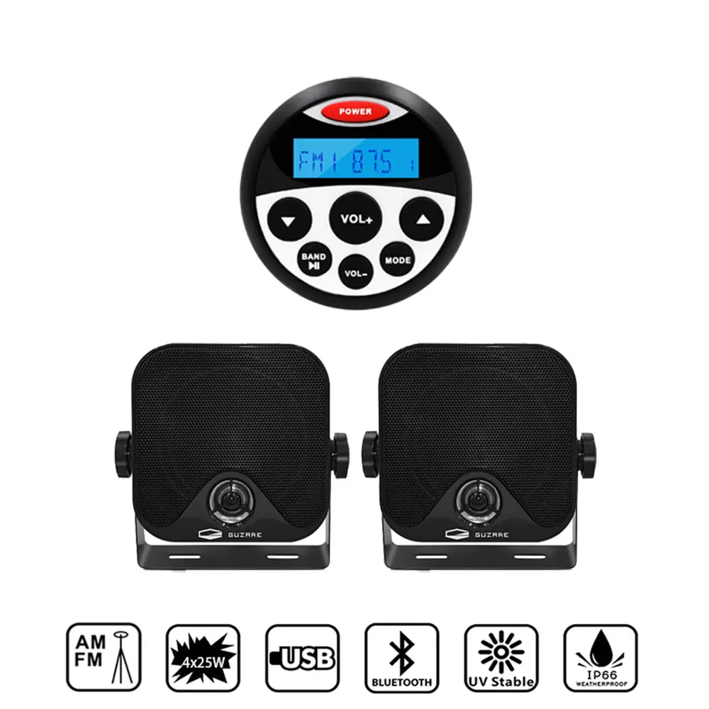 Морской Датчик Bluetooth стерео MP3-плеер радио FM AM Аудио приемник + 3 дюйма морской