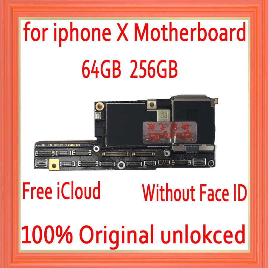 Заводская Разблокировка для iphone X материнская плата без лица ID, бесплатный iCloud для iphone x материнская плата с системой IOS логическая плата