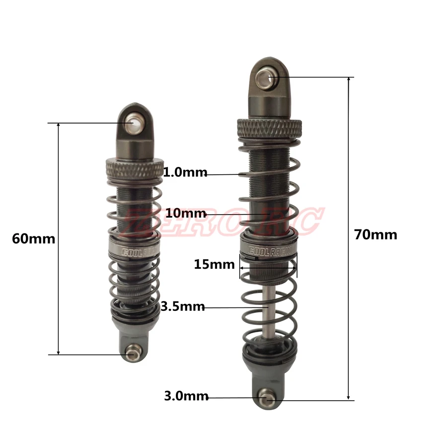 4PCS Rock Crawler METAL OIL SUSPENSION SHOCKS ABSORBER 70MM 80MM 90MM 100MM 110MM 120MM For SCX10 D90 WRAITH TRX4 90046 Cherokee | Игрушки и
