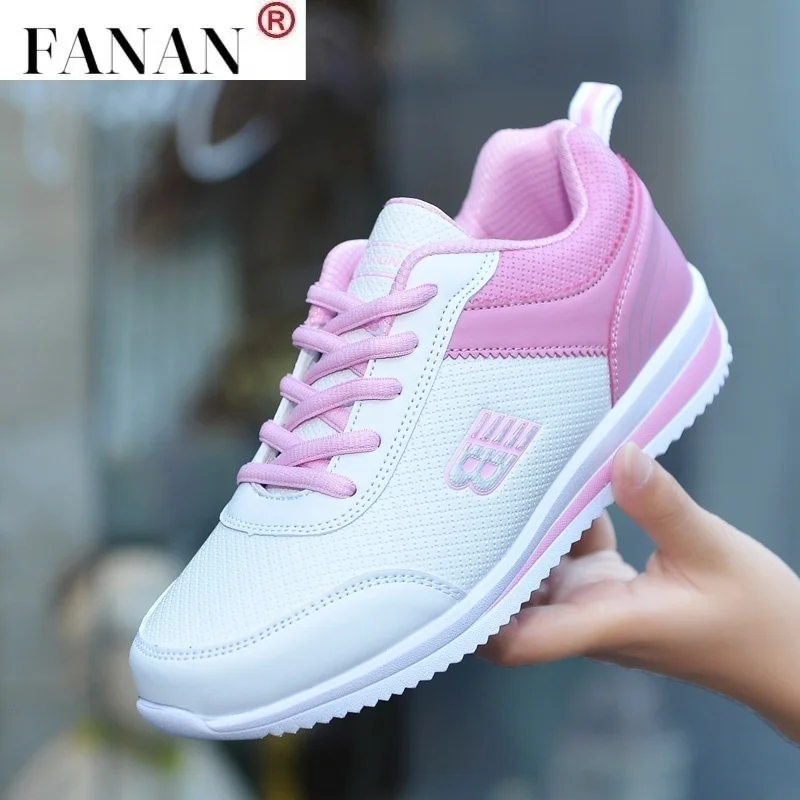 

New Women Breathable PU Leather Sneakers Running Flat Shoes Sport Shoes Breathable Casual Shoes Women Chaussure Femme Sapatos