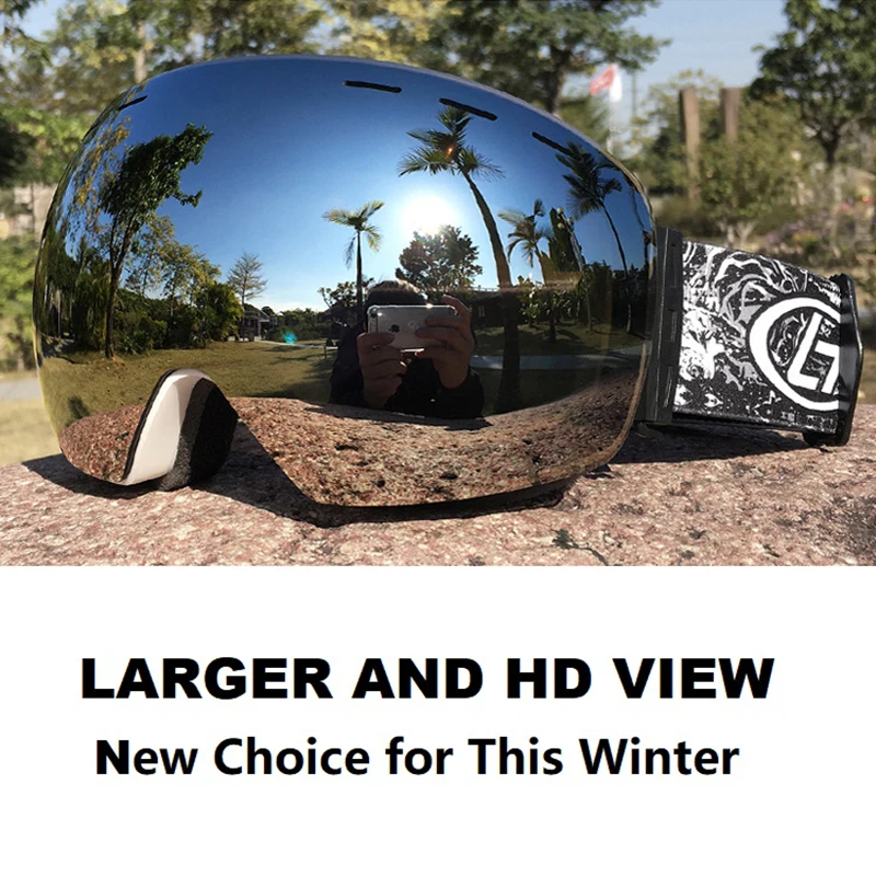 Лыжные очки противотуманная Лыжная маска двухслойные UV400 для катания на коньках