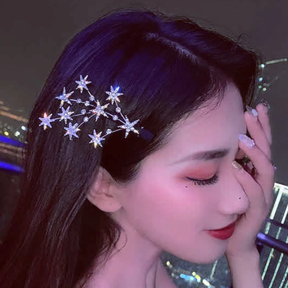 

Luxury Rhinestone Star Tree Hair Clip Hair Pins Hair Accessories for Women Bling Crystal Hair Barrettes Headwear Hair Jewelry