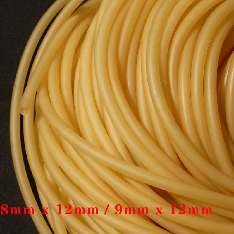

ID 8mm 9mm x 12mm OD Nature Latex Rubber Hose Flexible Pipe High Resilient Elastic Surgical Medical Tube Soft Slingshot Catapult