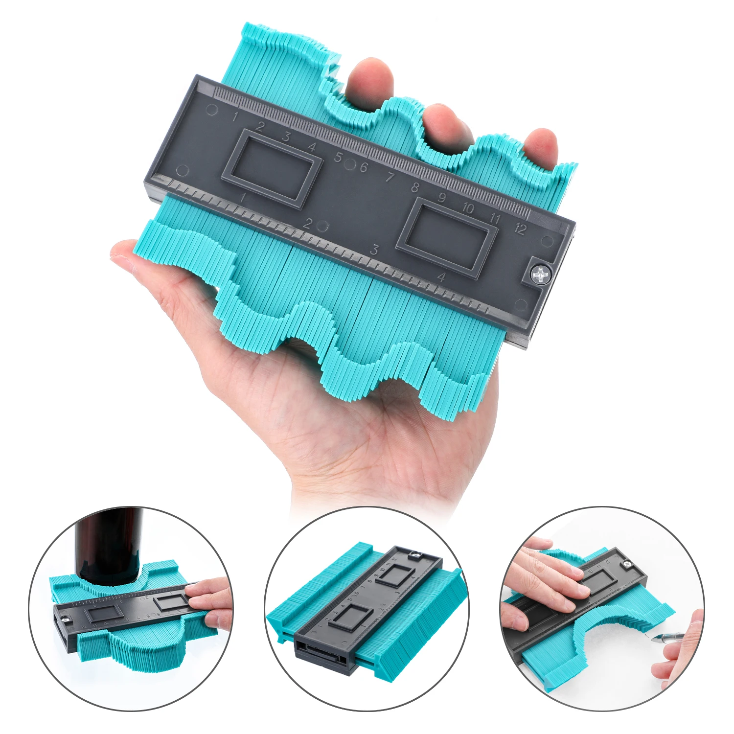 

5/10/21 inch Contour Gauge Profile Gauge Tiling Laminate Tiles Edge Shaping Wood Measure Ruler ABS Contour Gauge Duplicator