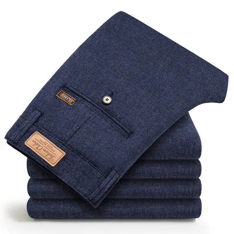 Брюки MRMT мужские прямые эластичные повседневные штаны из хлопка и конопли