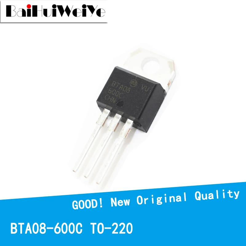 10 шт./лот BTA08-600C BTA08600C BTA08 BTA08-600 8A600V TO-220 новый высококачественный чипсет MOSFET MOSFT TO220 -
