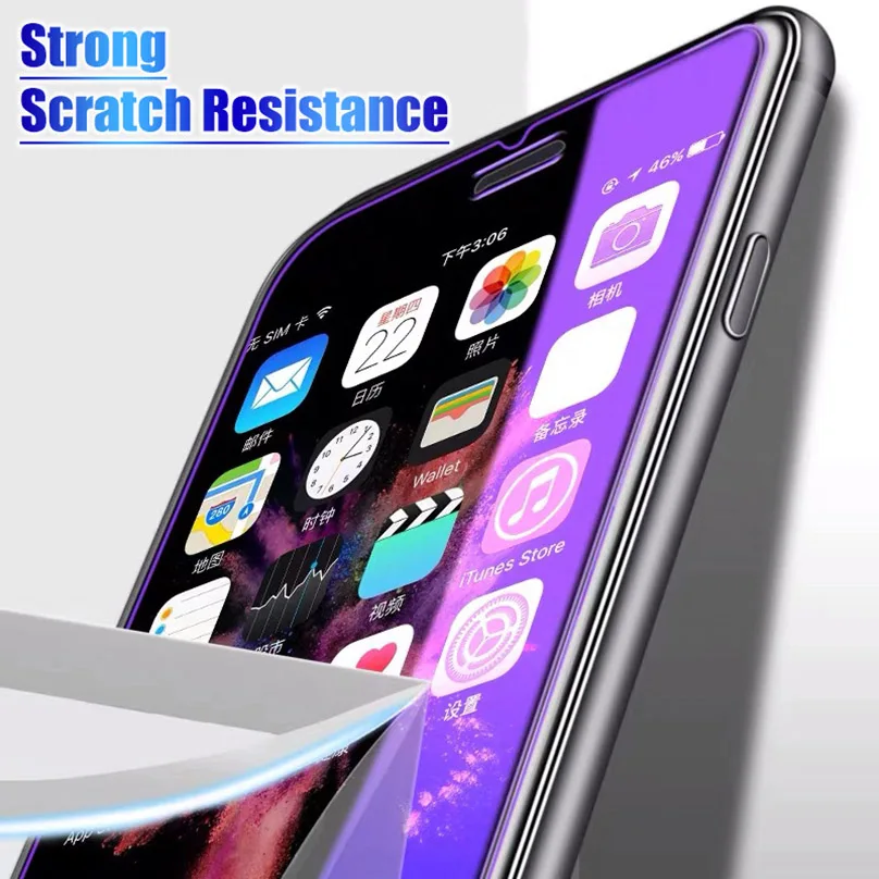 Защитное закаленное стекло с защитой от синего излучения для Iphone 11 Pro Xs Max X Xr Iphone 7 8 6s 6 Plus 5 5S Se