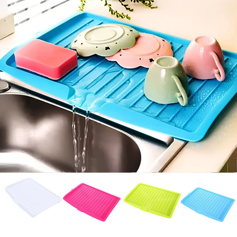 

Drain Rack Kitchen Silicone Dish Drainer Tray Large Sink Drying Rack Worktop Organizer Drying Rack For Dishes Tableware