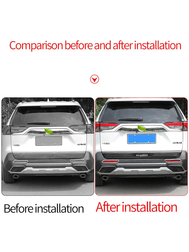 

For Toyota RAV4 2020 2021 Tailgate Rear Door Bottom Cover Molding Trim Stainless Steel back door trim car Accessories