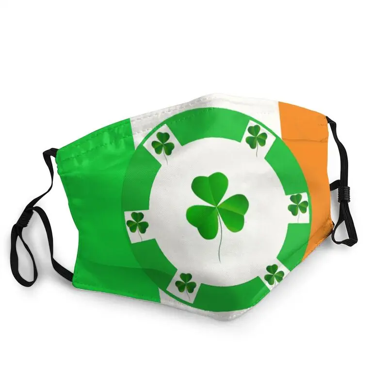 

Ireland Flag Irish Shamrock Mask Anti Dust Reusable Face Mask Protection Cover Men Respirator Mouth-Muffle