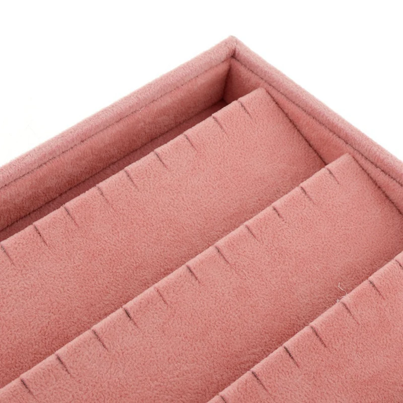 

2Pcs Pink Velvet Jewelry Ring Display Organizer Case Tray Holder Necklace Earrings Bangle Storage Box Showcase Jewelry Stand Hol