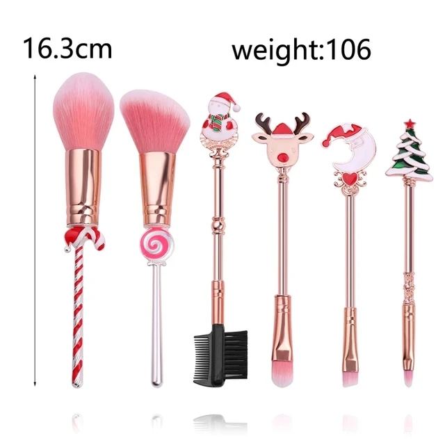 

Christmas Makeup Brushes Set For Foundation Powder Blush Eyeshadow Lip Eye Makeup Brush Cosmetics Tools Halloween Christmas Gift