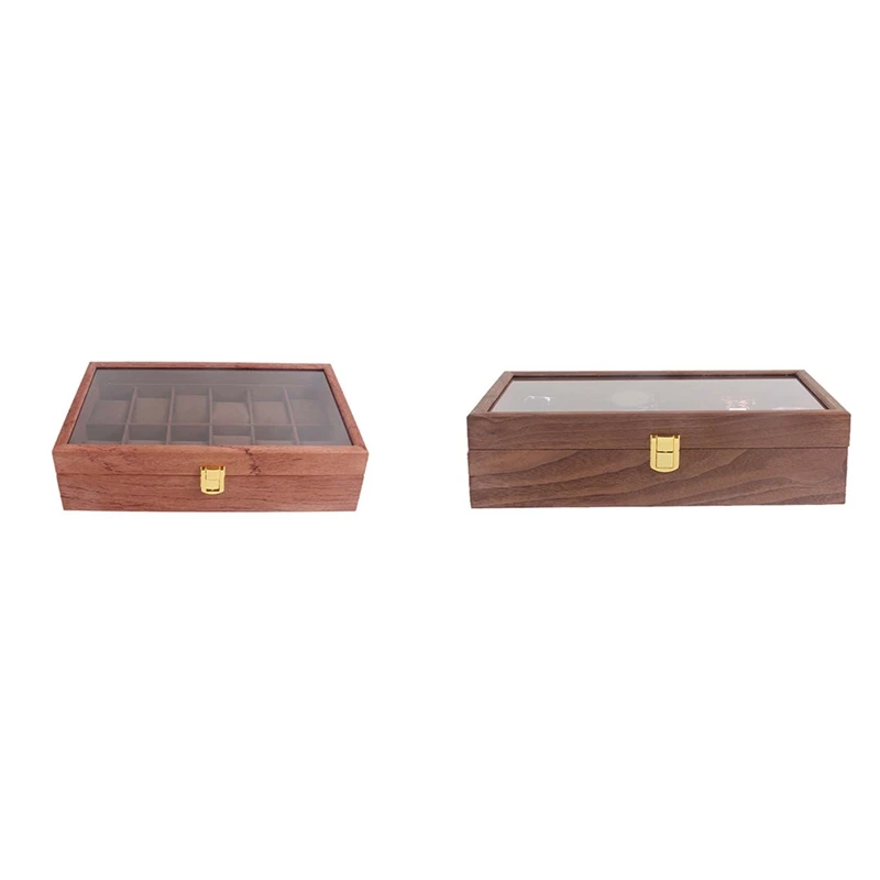

12Grids Wooden Watch Box Retro Watch Case Holder Organizer Storage Box for Men Watches Jewelry Boxes Display Best Gift