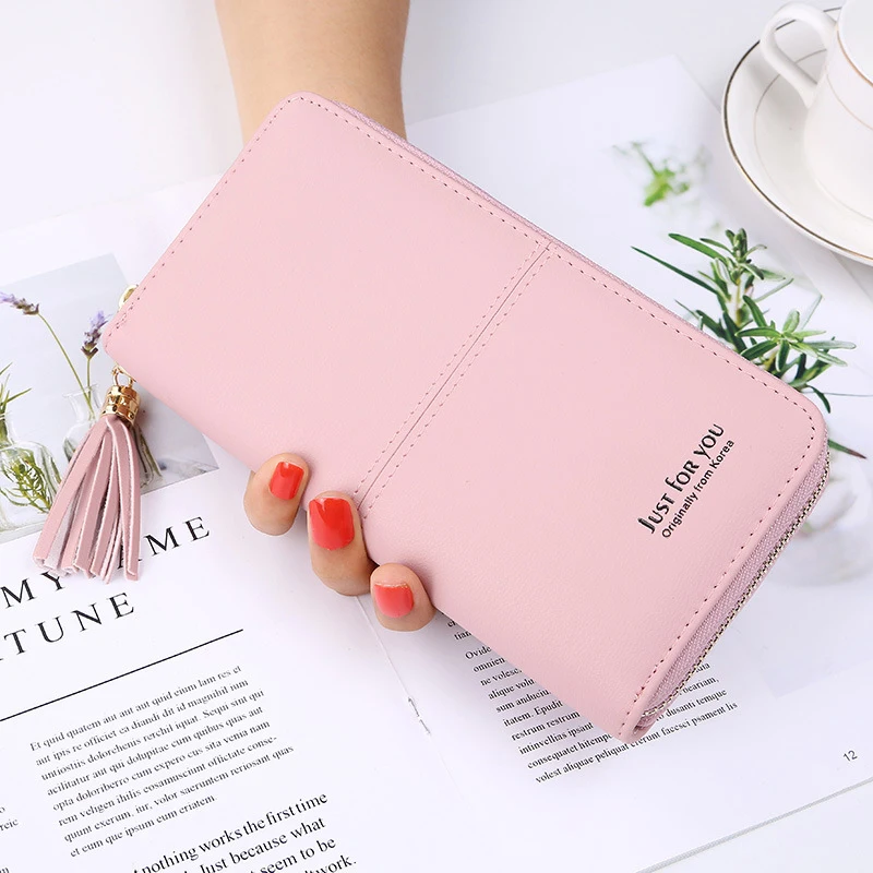 

New Style Wallets Fashionable Simple And Fresh Women's Wallets Casual Style Two-Fold Horizontal Clutches Long Zipper Wallets