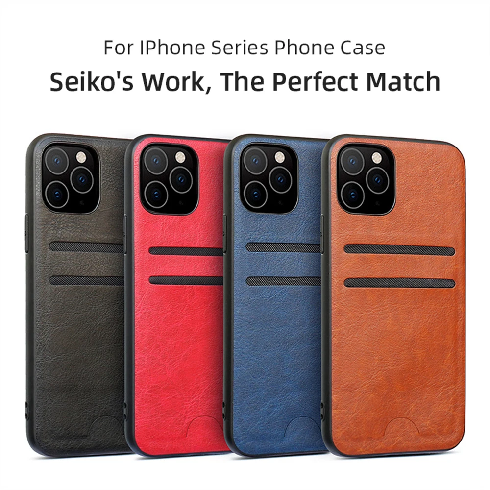 Кожаный чехол для телефона с отделением карт iPhone 11 Pro Max деловой ультратонкий