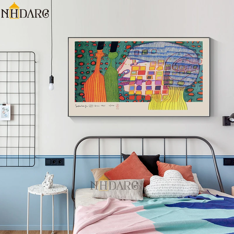 

NHDARC Color Abstract Unique Design Giclee Print Art Canvas Painting Poster Wall Pictures for Living Bed Room Home Decor
