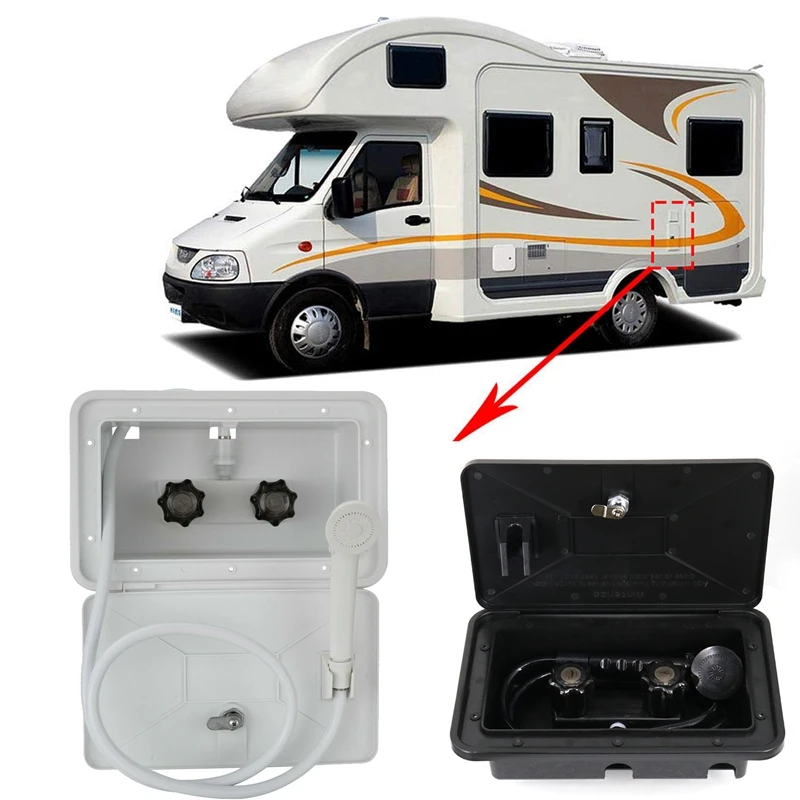 

RV Exterior Shower Box Kit Caravan High Pressure Shower Head for Trailer Boat Camper Motorhome Accessories