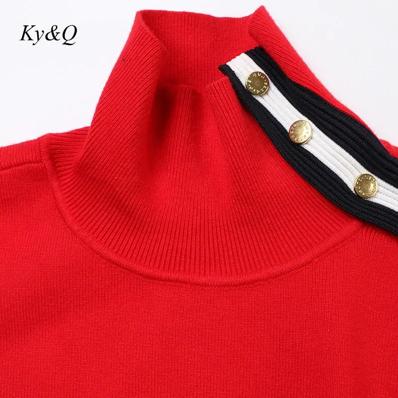 Женский свитер с полосками Красный пуловер длинными рукавами зима 2020 | Женская