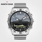 North Edge мужские цифровые часы для дайвинга водонепроницаемые 200 м военные армейские Роскошные полностью стальные бизнес альтиметр барометр компас
