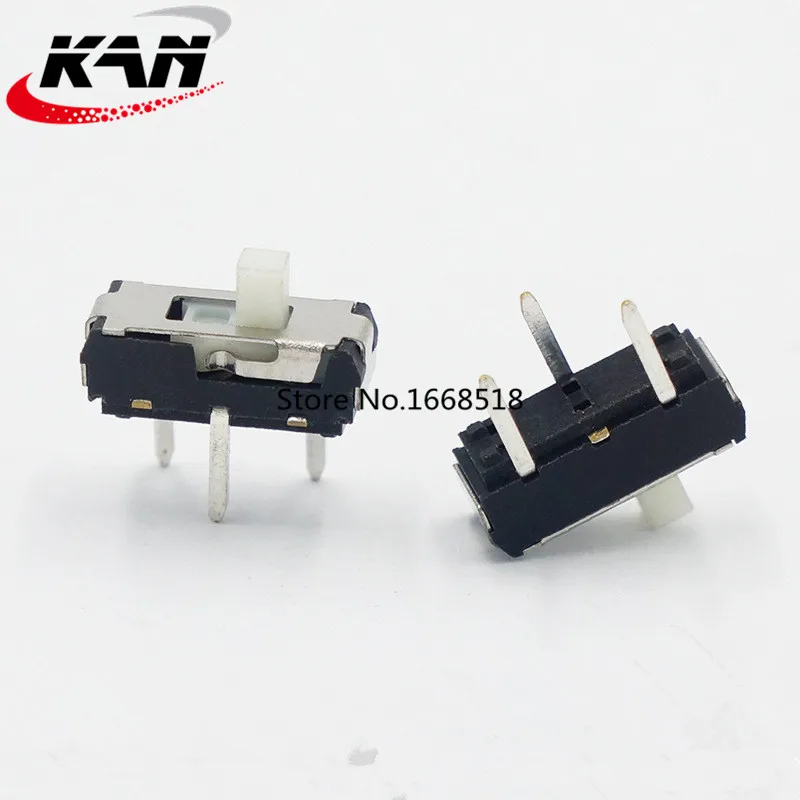 

100 шт. MSS-12D16 MINI slide switch 1P2T SPDT DIP 3-контактный 2-позиционный мини-переключатель с ручкой белого цвета