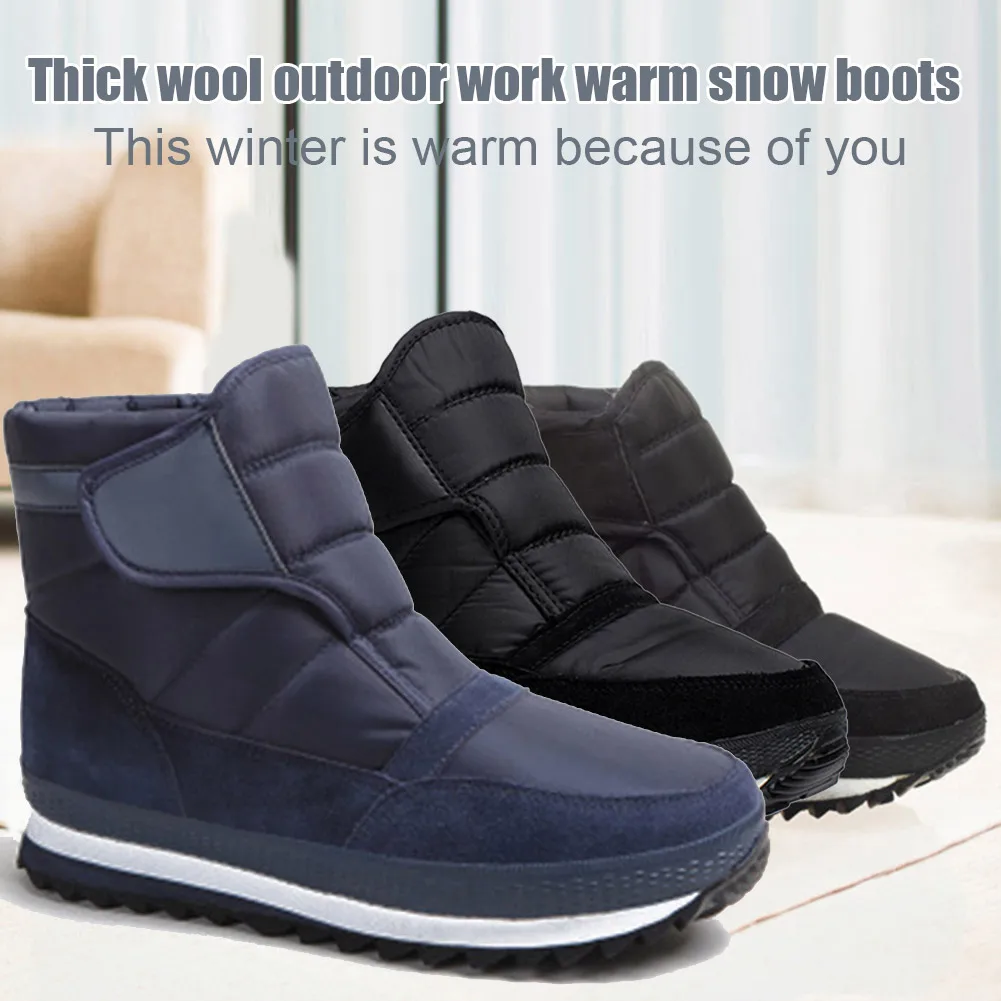

Newly Men Snow Boots Winter Warm Waterproof Fleece Lined Ankle Boots Hiking Casual Shoes S66