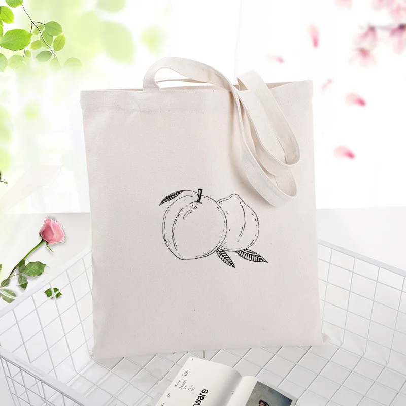 Милая персиковая Холщовая Сумка-тоут сумка для покупок изготовленная на заказ