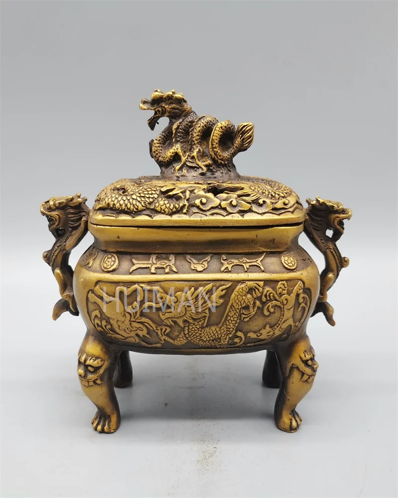 

China Brass Statue Luck Wealth Censer Metal Crafts Home Decoration