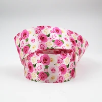 pink roseflower printed satin ribbon 16 50mm gift bow craft wedding party supplies silk sewing accessories fabric 10 yards