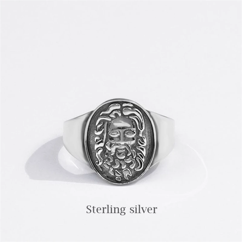 

Season Gate Silver Color Punk Personality Trendy Creative Portrait Adjustable Size Open Ring SR112