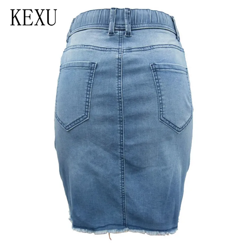 

KEXU High Waist Short Denim Skirt