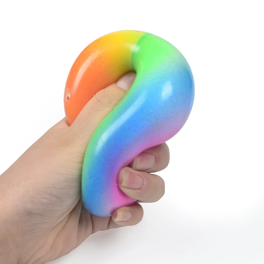 

Stress Sensory Ball Portable Rainbow Colorful Squeeze Decompression Toys 7cm