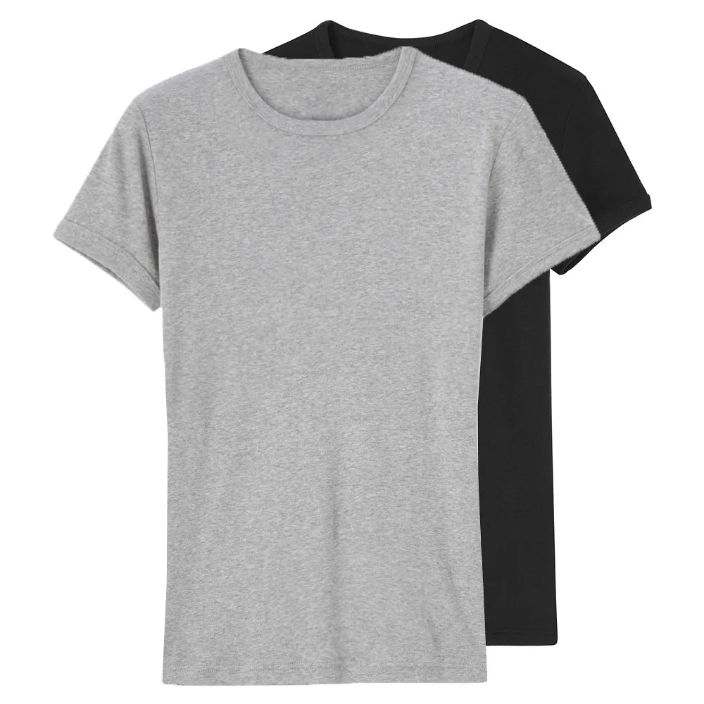 Повседневная облегающая футболка однотонная Удобная хлопковая белая забавная