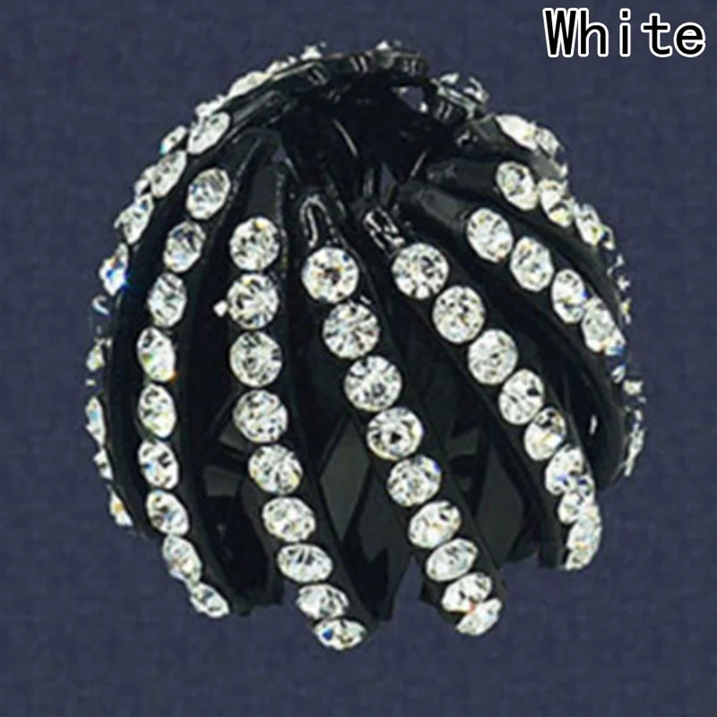New Style Crystal Color Bird Nest Ponytail Holder Fair Crab Claw Clip Hairpin Rhinestone For Women Girls Headwear
