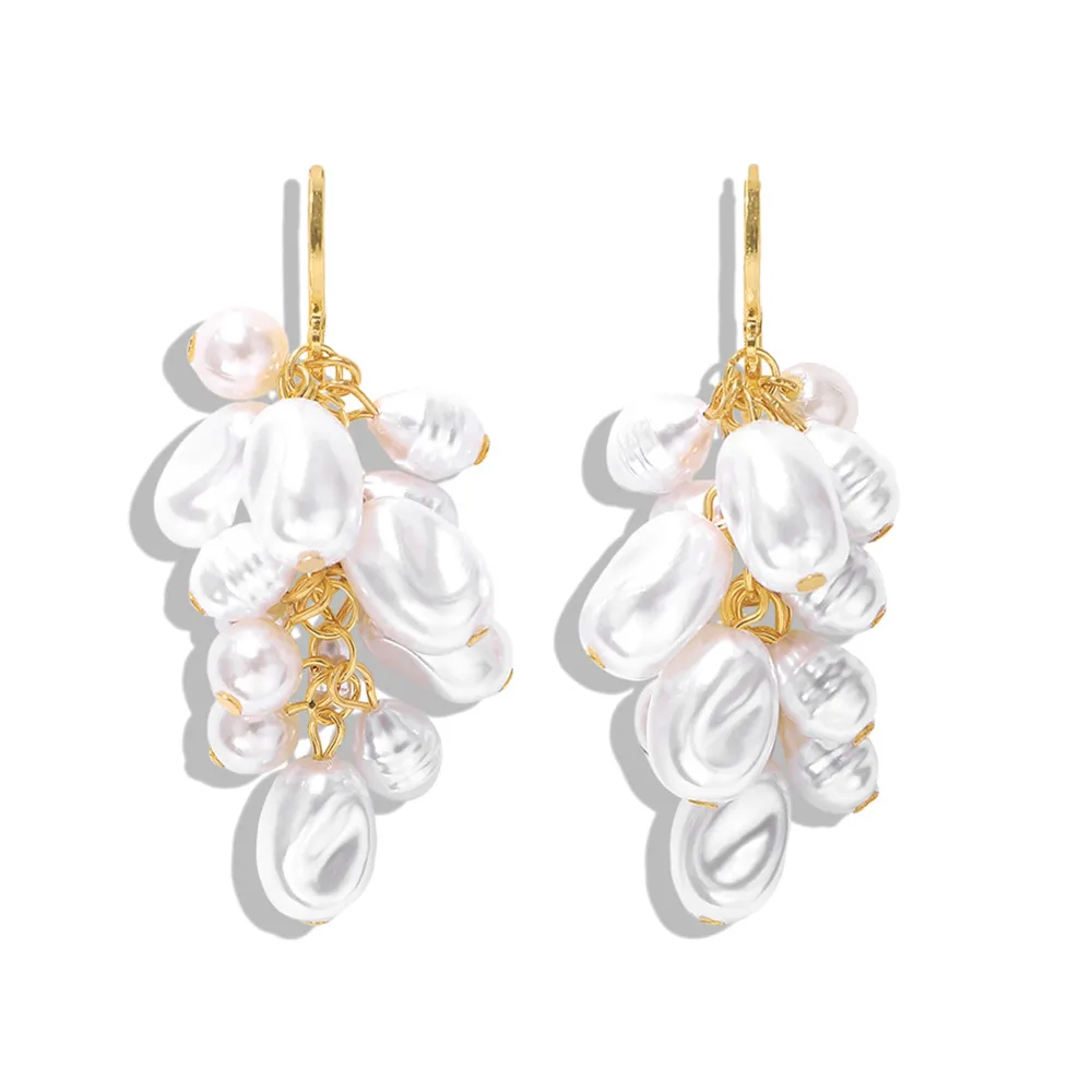 Miwens Bauble Bar Роскошные Жемчужные Серьги-кольца для женщин 31 тип очаровательный с жемчугом эффектные круглые серьги вечерние висячие украшения макси - Окраска металла: 28