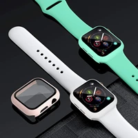 glasscasestrap for apple watch band 44mm 40mm 38mm 42mm 40 44 mm silicone smartwatch watchband bracelet iwatch 3 4 5 6 se band
